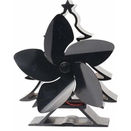 New Fireplace Fan Christmas Tree Black High Temperature Cooling Fan Without Electricity Energy Saving Stoves Fan