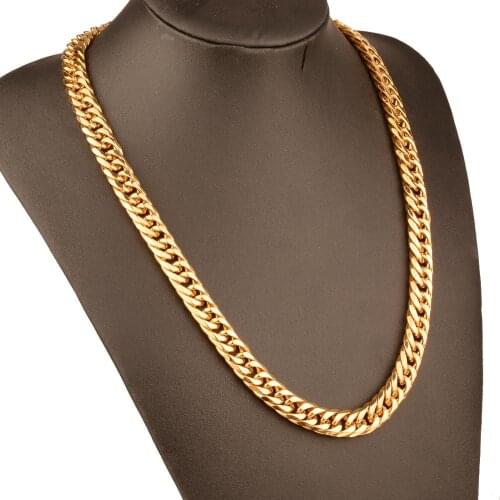 Tiasri Basic Punk Stainless Steel Necklace for Men Women Curb Cuban Link Chain Chokers Best Gift Jewelry Accessories Wholesale