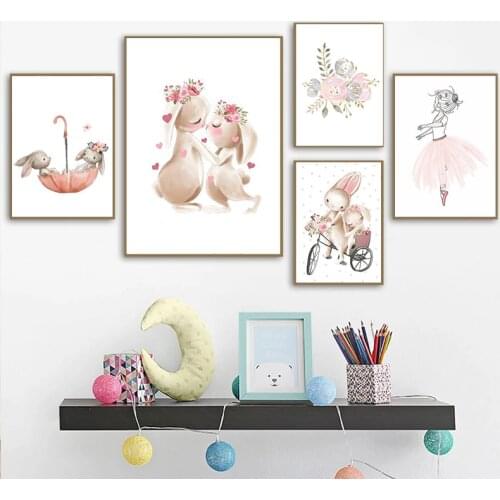 Personalized Name Poster Ballet Girl Canvas Painting Nursery Wall Art Print Flower Swan Decoration Baby Room Wall Art Pictures