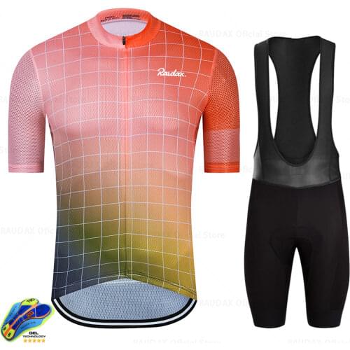 Raudax Mens Clothes Wear Better Rainbow Pro Team RX Areo Cycling Jersey Short Sleeve Cycling Clothing Summer Road Bike Sets