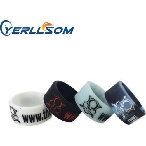 YERLLSOM 1000PCS/Lot Free Shipping Customized Engrave Vape Bands Silicone Rings with personal logo for events YR009