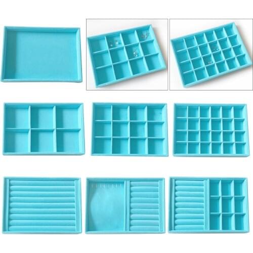 Deluxe Fashion Stackable Velvet Jewelry Trays Dresser for Necklace Storage