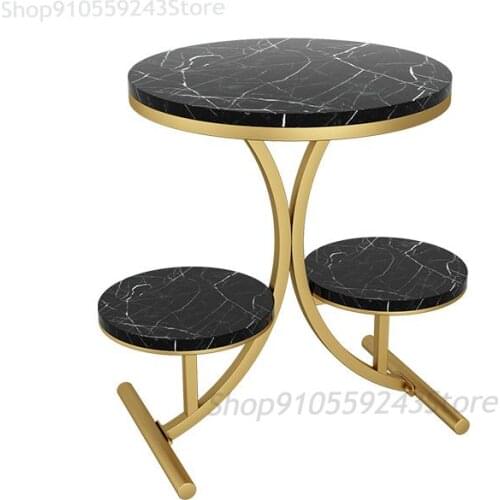 Light Luxury Marble Coffee Table Living Room Simple Net Red Bedside Table Sofa Side Cabinet Corner Balcony Small Round Table Min