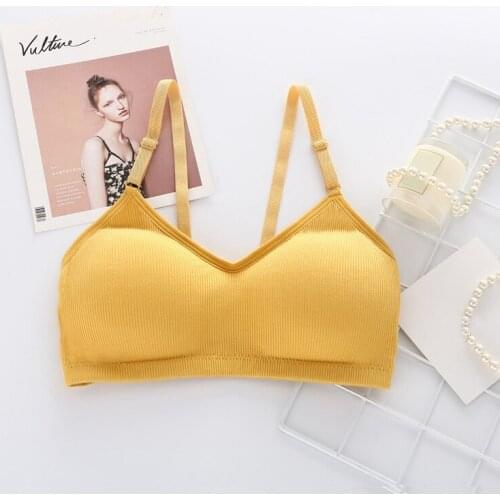 Solid Color Knitted Threaded Beauty Back Camisole Gathered Anti-light Wrap