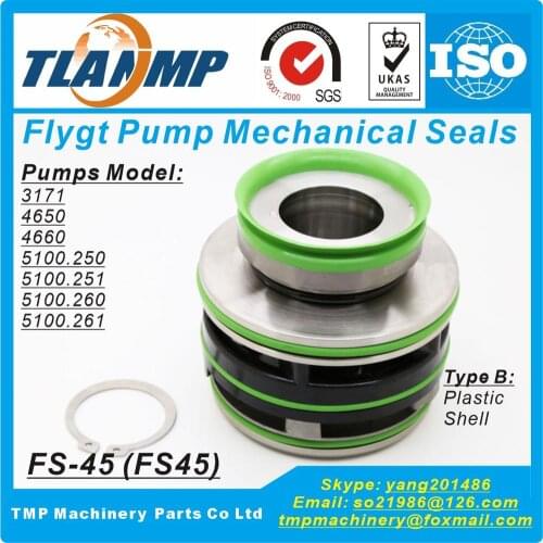 FS-45 , FS45, 45mm shaft size ITT Flygt plug-in Mechanical Seals for Xylem Flygt 3171,4650,4660,5100.250/251/260/261 Pumps