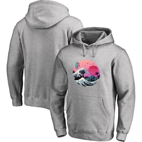 Great Wave Off Kanagawa Hoodies Sweatshirt Mens Fashion Cotton Fleece Hoodies Lover Cotton Casual Hoodie Pullovers Tops