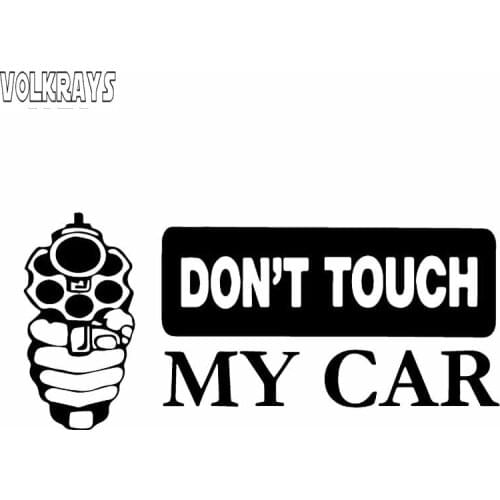 Volkrays Personality Car Sticker Don't Touch My Accessories Reflective Waterproof Vinyl Decal Black/Silver,6cm*14cm