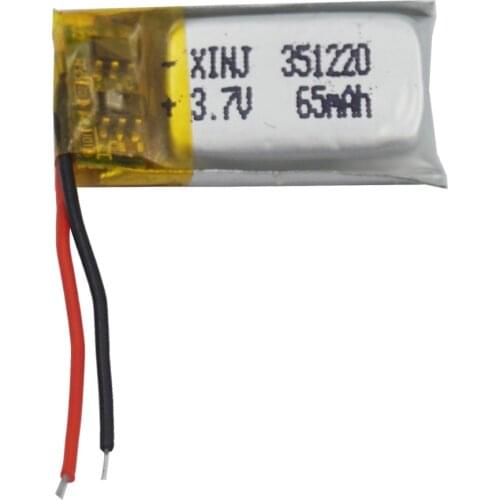XINJ 3.7V 65 mAh Lithium Polymer Battery Li ion cell 351220 For MP3 headphones bluetooth glasses Record pen speaker smart watch