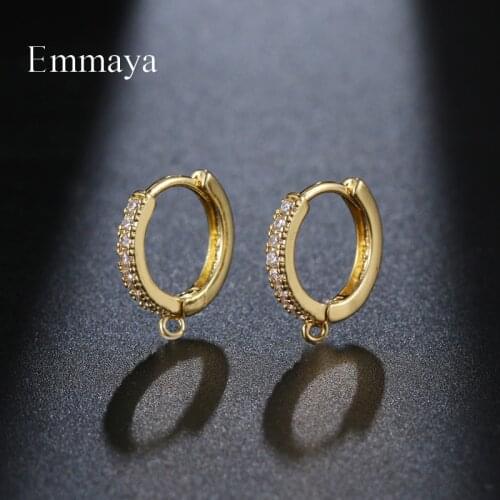 Emmaya Fashion Jewelry Classical Circular Design Earring For Women Two Colors Choice With Tiny Shiny Zirconia Elegant Ornament