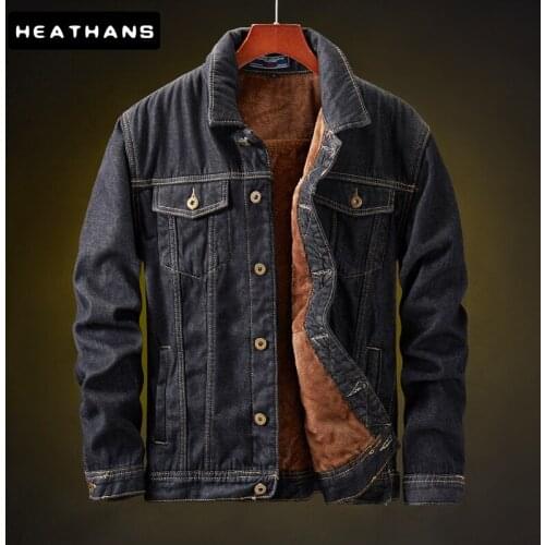 Winter Men Jean Jackets Thicken Cowboy Windbreaker Coats Fleece Denim Jacket Fashion Mens Vintage Men Coat Plus Large Size M-8XL