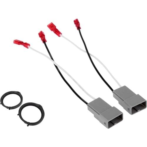 1set Car Speaker Connector Harness Adapter for Honda Accord Civic & 2Pcs Black 6.5 Inch Car Speaker Spacer Adaptor Rings