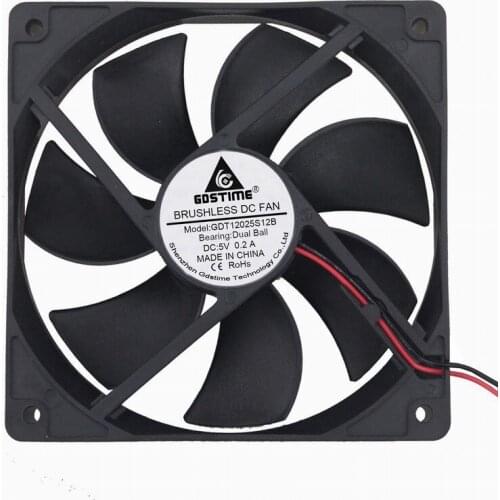 20 Pieces Gdstime 120mm x 25mm DC 5V Ball Bearing 120x120x25mm Computer PC Case Cooler Motor Cooling Fan 12cm 12025B 2Pin 0.2A