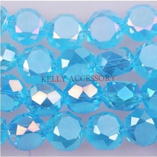 350pcs/lot 8MM Lake Blue AB Crystal Beads Loose Spacer Rondelle Beads Facted Glass Beads For Jewelry Making Bracelet DIY Beads