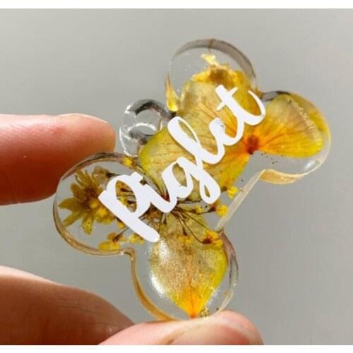 4 Pcs Pet Hanging Tag Epoxy Resin Mold Dog Bones Love Heart Round Oval Keychain Silicone Mould DIY Crafts Jewelry Pendants Cast