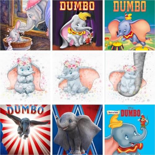 5D Diamond Painting Disney Baby Dumbo Sleeping Cross Cartoons Stitch Embroidery Kit Handmade Mosaic Full Drill Mosaic HomeDecor
