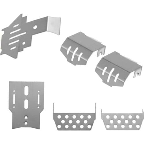 6pcs/set Stainless Steel Front Bumper Lower+Rear Protection+Axle+Gearbox Mount Protection for TRAXXAS TRX-4 T4 RC Model Car Part