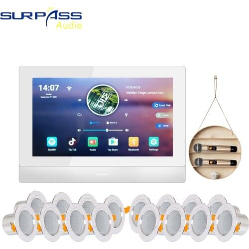 8 Channel WiFi Bluetooth Touch Screen In Wall Amplifier Audio Stereo for Speaker Smart Home Theater Cinema System FM Radio USB