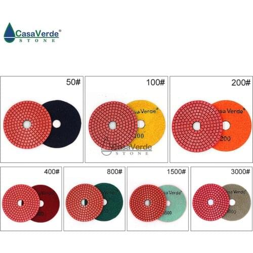 10pcs/lot by grit 4 inch 100mm wet use polishing diamond polishing pads for marble granite concrete