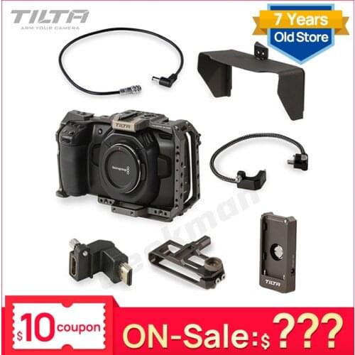 Tilta BMPCC 4k 6K Cage DSLR Camera Case with Sunho SSD Drive Holder DC Power Cable F970 Battery Plate Adapter VS Smallring