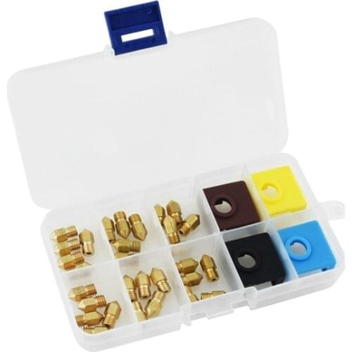 3D Printer Parts MK8 Extruder Nozzle Extruder Print Head 0.2/0.3/0.4/0.5/0.6/0.8mm Silicone Sock for CR-10 Ender 3 Pro