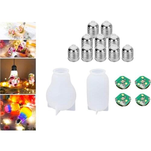 DIY LED Light Bulb Cap Cover Housing Dust Light Bulb Molds Supplies Kit for DIY Bulb Silicone Molds Craft