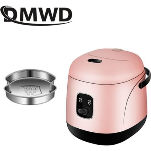 DMWD Mini Electric Rice Cooker 1.2L 2 Layers Food Steamer Multifunction Meal Cooking Pot 1-2 People Heating Lunch Box EU US Plug
