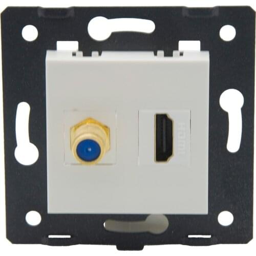 EU 80 Style HDMI F RG6 TV Female To Female Wall Plate