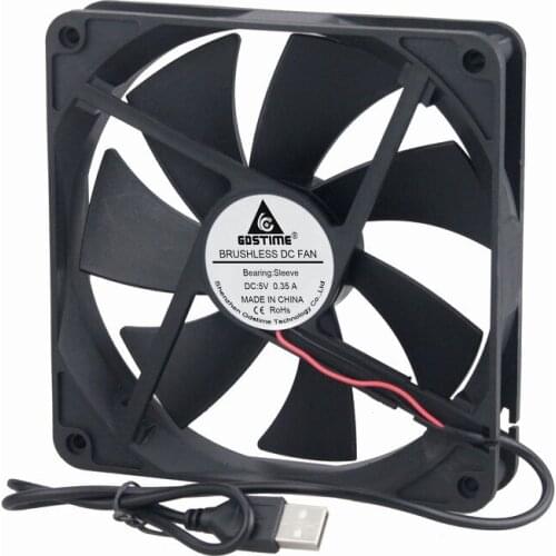 Gdstime 10 Pieces USB Connector 14025s 140mm x 25mm DC 5V PC Case Cooling Fan 14cm 140x140x25mm Computer Case Cooler