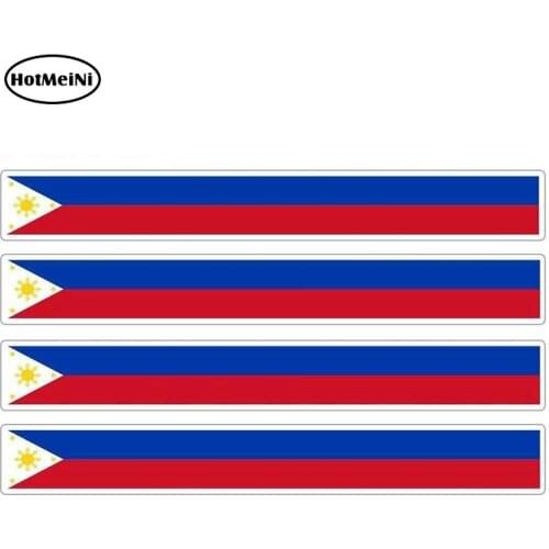HotMeiNi 13cm x 1.7cm 4pcs Car Stripe Motorcycle Racing Flag Sticker Window Decal Bike Moto Tuning Philippines Car Stickers