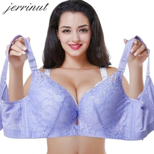 Jerrinut Sexy Push Up Plus Size Bras For Women Underwear Lingeries Women Lace Bra Plus Size Bralette Bra Large Size Women