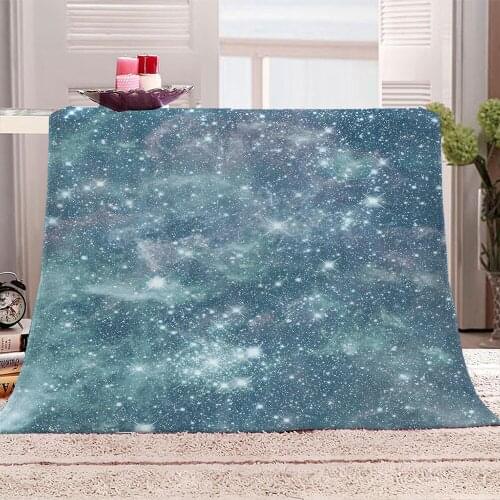 Cosmic Galaxy Throws Blanket Ceiling Universe Deep Space Nebula Psychedelic Blue Starry Sky Art Blanket for Bedroom Dorm Decor
