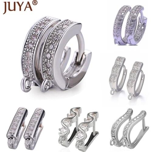 Creative Gold Leverback Earwire Austrian Crystal Hoop Earring Findings For DIY Women Jewelry Making Earrings Hook Clasps