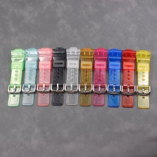 Mens Watch Accessories for Casio BABY-G BA-110 111 112 120 34A Sports Waterproof Resin Silicone Rubber Transparent Strap