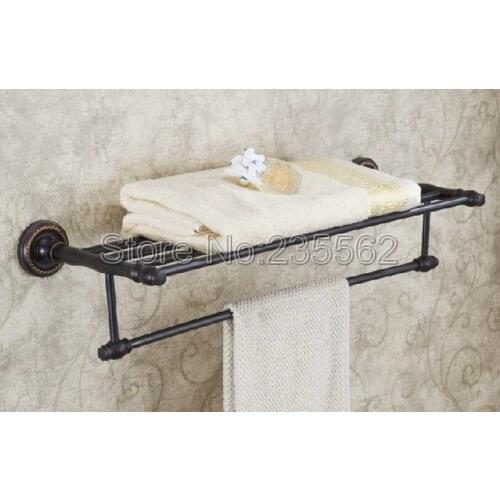Black Oil Rubbed Brass Wall Mount Bathroom Accessories Shelf Towel Rack Holder Lba210
