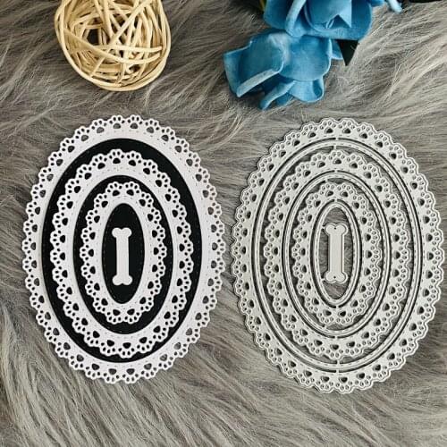 Oval frame with paw bone footprint Metal Cutting Dies DIY Scrapbook Paper Cards Embosse Craft Die Cut handmade craft