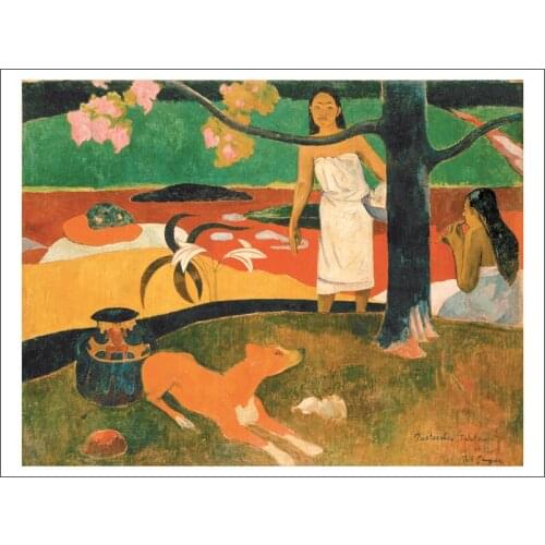 Landscape canvas painting scenery picture impressionism masterpiece poster home art Pastorales Tahitiennes 1893 By Paul Gauguin