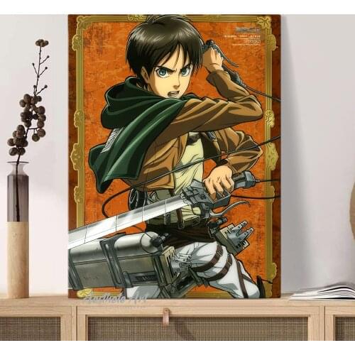 Eren Jaeger Attack on Titan Anime Manga Poster Home Decor Canvas Print Picture Living Room Decoration Art Wall Painting