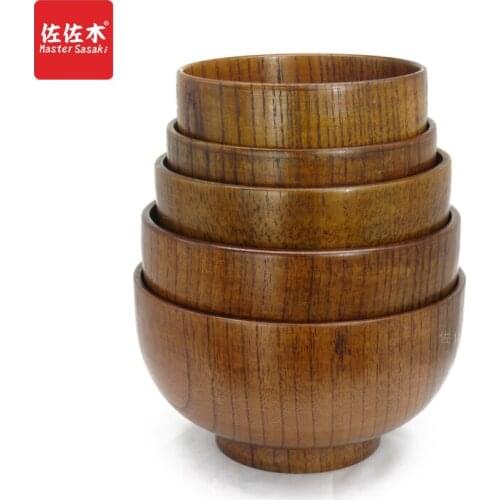 Direct sale of factories chinese/asian style whole wood Handmade bo Rice/Noodles/Sushi/Food/Sugar/Soup wood bowl 10-24cm
