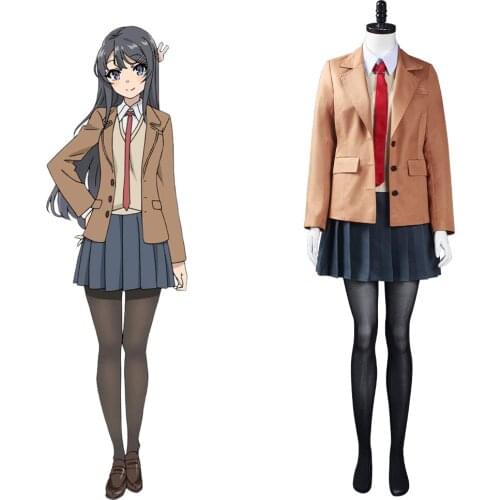 Rascal Does Not Dream of a Dreaming Girl-Azusagawa Sakuta/Sakurajima Mai Cosplay Costume Uniform Halloween Carnival Suit