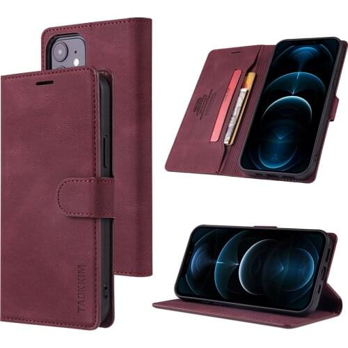 Luxury Slim Fit Premium Leather Case for iPhone 11 12 mini Pro XR XS Max Wallet Card Slots Shockproof Flip Cover for iPhone Case