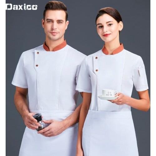 Chef Jacket man Weatern Restaurant Chef Uniform Short Sleeve Cafe Kitchen Work Uniform Hotel Women Waiter Restaurant Clothes