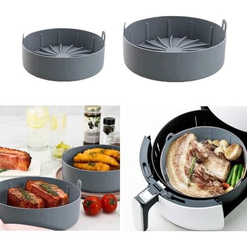 Air Fryer Silicone Baking Pot Multifunction Oven Accessories Bread Fried Chicken Pizza Basket Baking Tray Baking Dishes