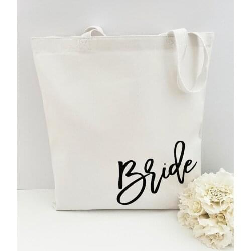 Bride Wedding Party Tote Bag Bride Maid of Honor Bridesmaid Sale Zipper Bag Casual Shoulder Shopping Bride Travel Bags