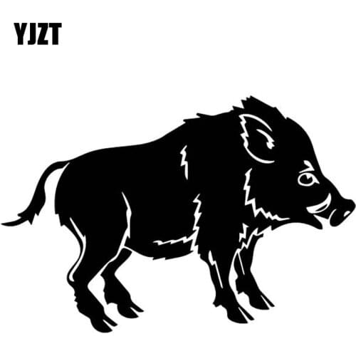 YJZT 15.9CM*10.6CM Ferocious Wild Boar Pattern Car Sticker Body Of Car Decor Vinyl Decal Black/Silver C4-2348