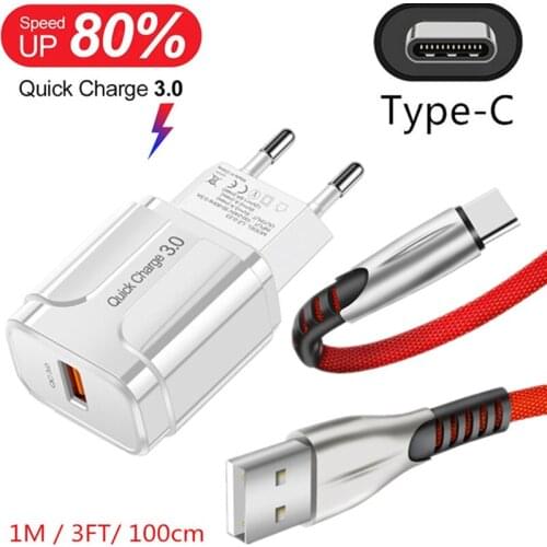 USB Charger Quick Charge QC 3.0 For Phone Xiaomi Poco X3 NFC Redmi Note 10 Pro Samsung Huawei 18W Mobile Phone Chargers Adapter