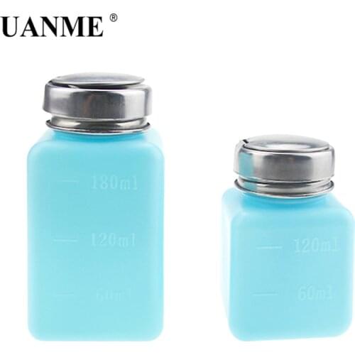 UANME 1 Piece 120ML/180ML Empty Liquid Alcohol Press Bottle Glue Residue Remover Clean Tool Portable Dispenser Pump Bottle