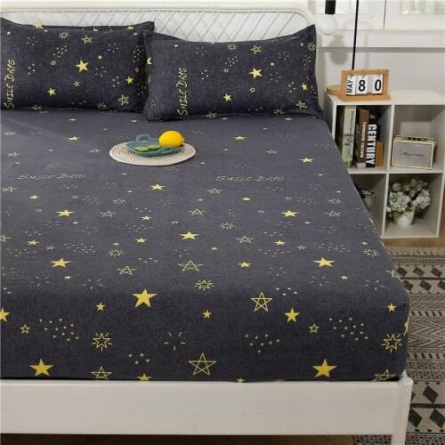 Cartoon and landscape 1 piece soft printed bed sheet with elastic band sheet cover (no pillowcase) full size large large Dropshi
