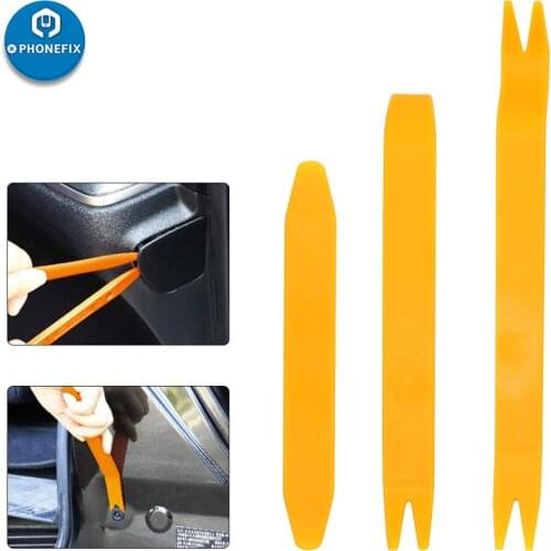 3Pcs Portable Auto Car Radio Panel Door Clip Panel Trim Dash Audio Removal Installer Pry Kit Repair Hand Tool Dismantle Kits
