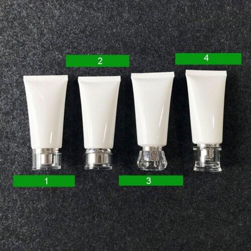 300pcs/lot 50g empty white plastic soft tube for cosmetics packaging,50ml sample container bottles ,cream cosmetic container