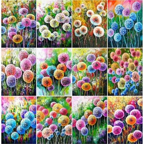 5D DIY Diamond Painting Dandelion Diamond Embroidery Cross Stitch Flower Diamond Mosaic Full Version Home Decoration Painting